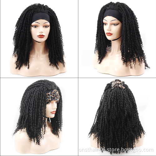 Onst 110 Styles Dreadlock  Box Braided Wigs Headband Wig for Black Women Short Curly Crochet Hair Braids Scarf Hair Turban Wig
